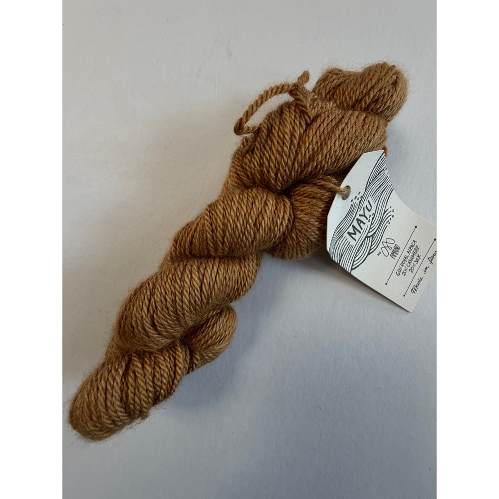 Amano Mayu Yarn Brown Alpaca Cashmere Silk Blend Luxury Fiber Peru
